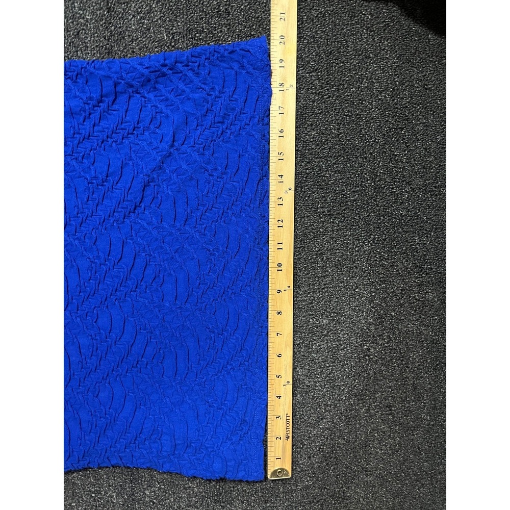 Liz Claiborne Career Royal Blue Textured Short Sleeve Scoop Neck Blouse XL - Picture 8 of 11